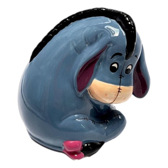 Disney Eeyore Toothbrush Holder Gray Ceramic Winnie-the-Pooh Vintage 80s - Picture 1 of 7